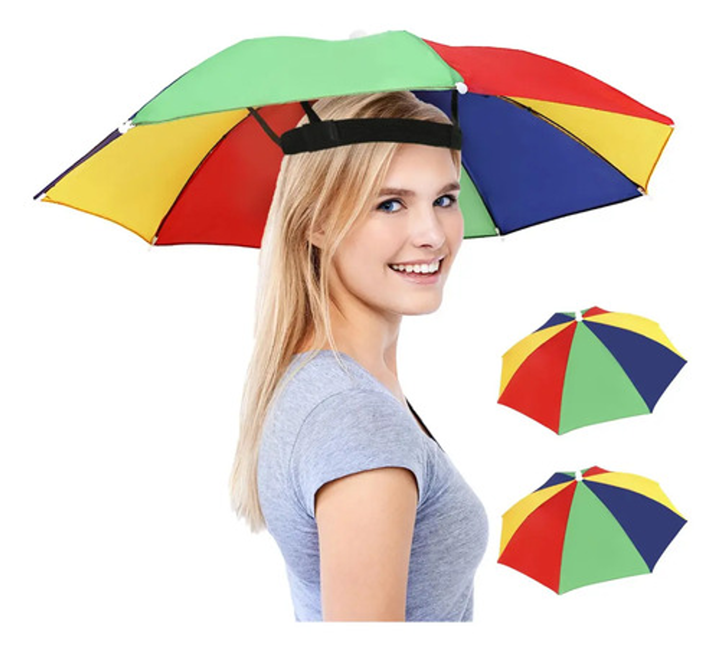 Paraguas Sombrero De Cabeza Manos Libres Ajustable Multitall 1