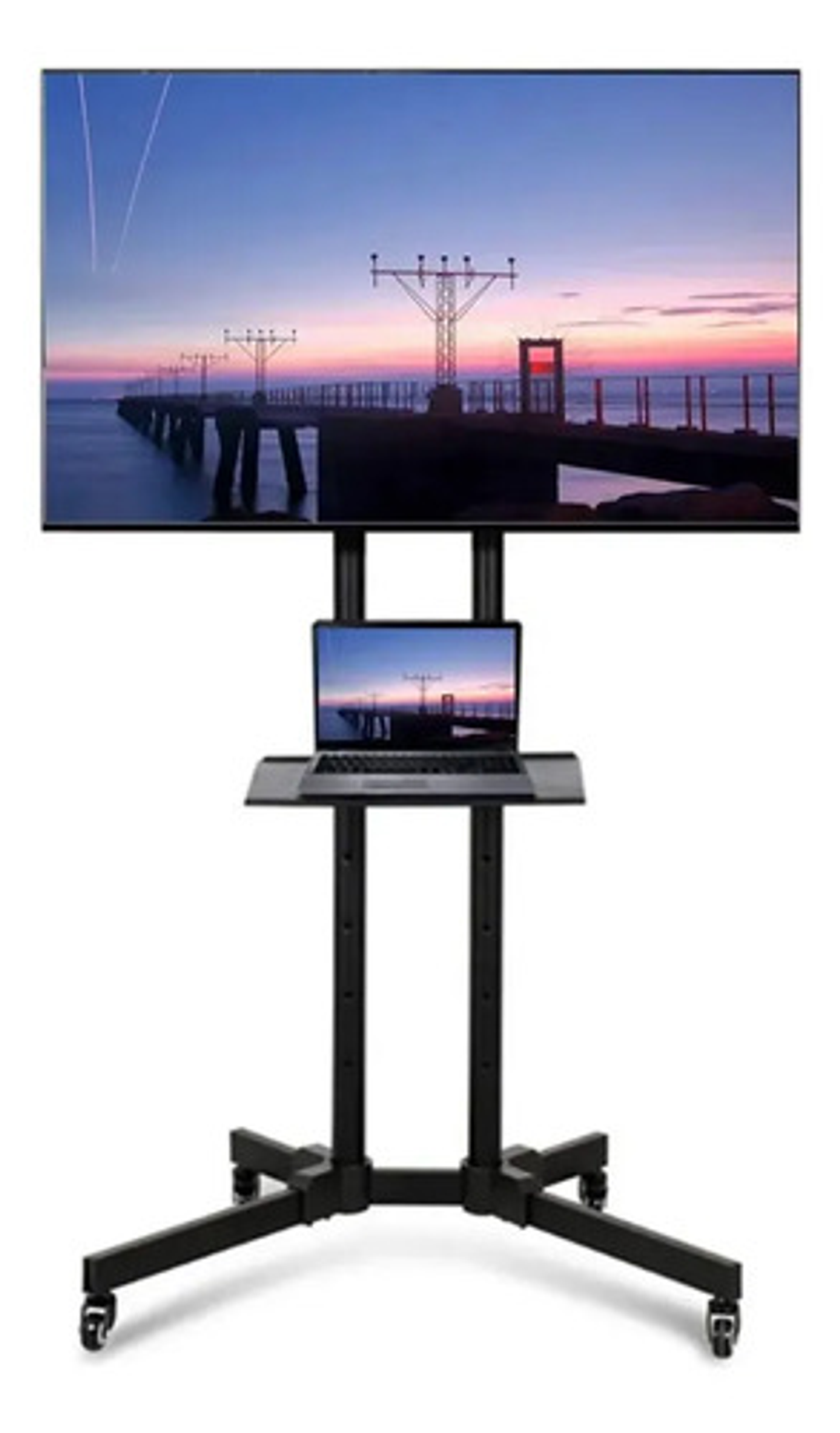 Soporte De Piso Para Tv Con Ruedas 32-65'' Base Profesional Negro 2