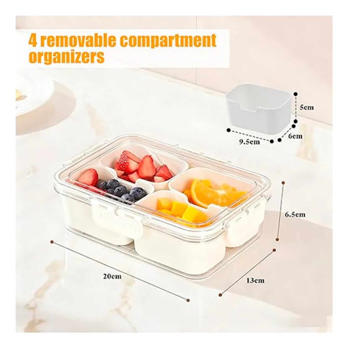 Organizador De Condimentos Thek Hermético 4 Divisiones 4