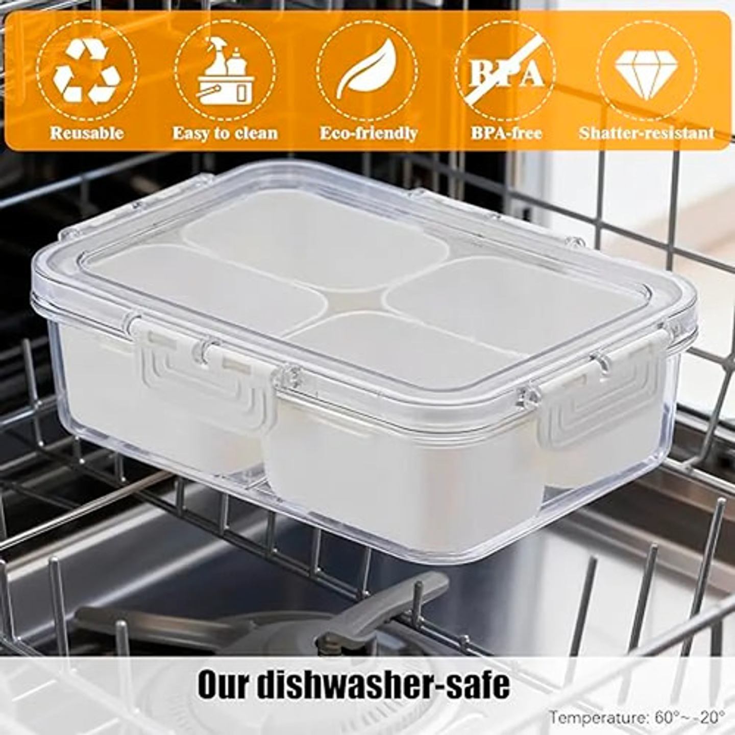 Organizador De Condimentos Thek Hermético 4 Divisiones 7