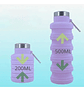 X2 Botella De Agua Plegable Silicona Grado Alimenticio Verde Lila Rosa Pálido Negro - Miniatura 9