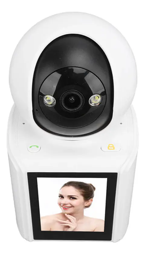 Cámara Seguridad Wifi Ip Inteligente Videollamada Pantalla 2 Blanco