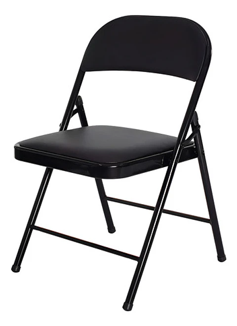 Silla Plegable Haiton Tb-142 Negro Ecocuero Acolchado Hierro Liso