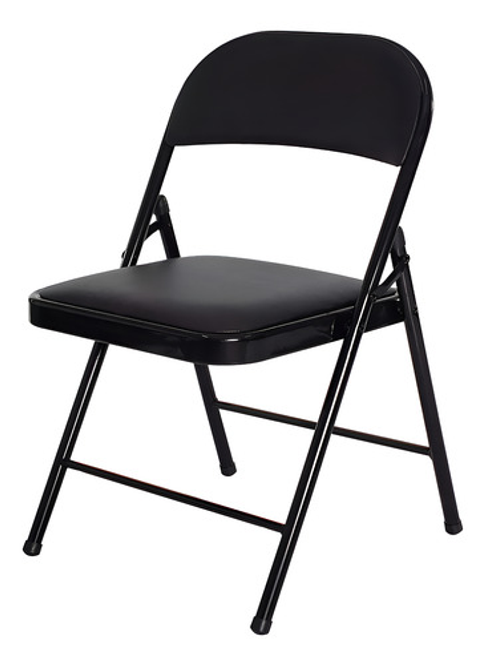 Silla Plegable Haiton Tb-142 Negro Ecocuero Acolchado Hierro Liso 1