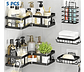 Set 5 Estantes Organizadores Baño Esquinero Adhesivo Negro - Miniatura 2