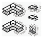 Set 5 Estantes Organizadores Baño Esquinero Adhesivo Negro - Miniatura 5