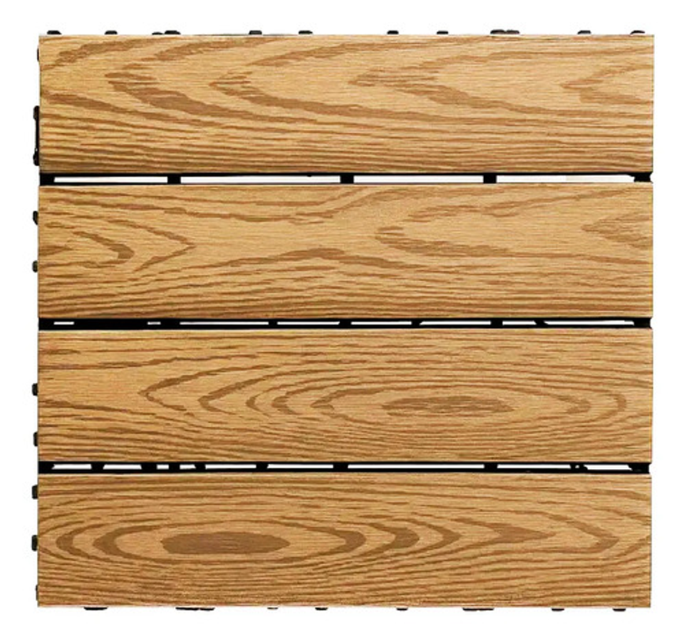 Caja 15  Pzas  Deck Wpc Modular 30x30cm Piso Jardin Exterior 1