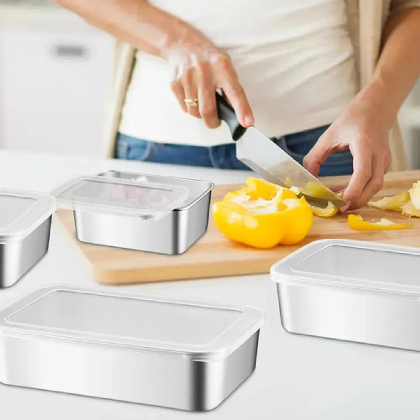 X3 Fuente Acero Inoxidable Thek 2400ml Con Tapa Hermética 2