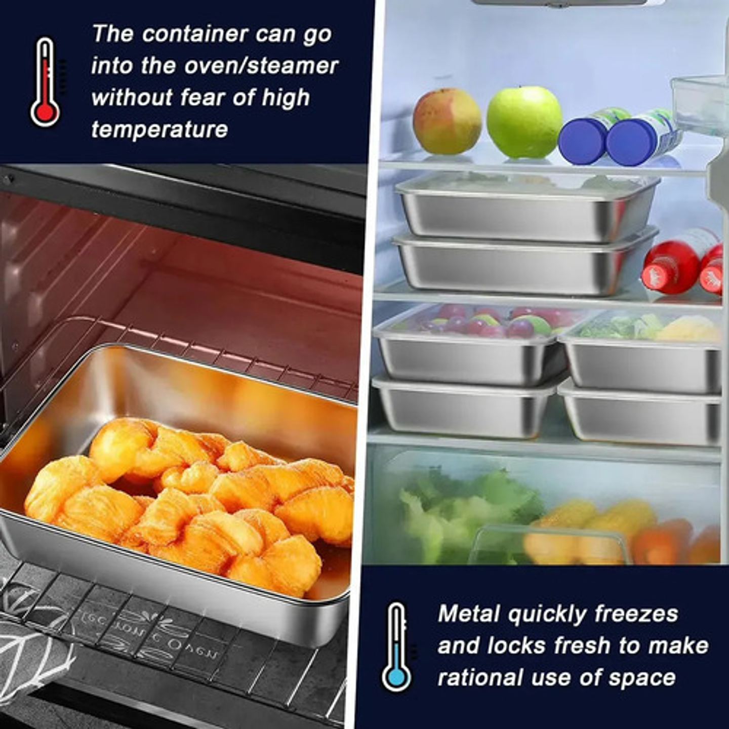 X3 Fuente Acero Inoxidable Thek 2400ml Con Tapa Hermética 6