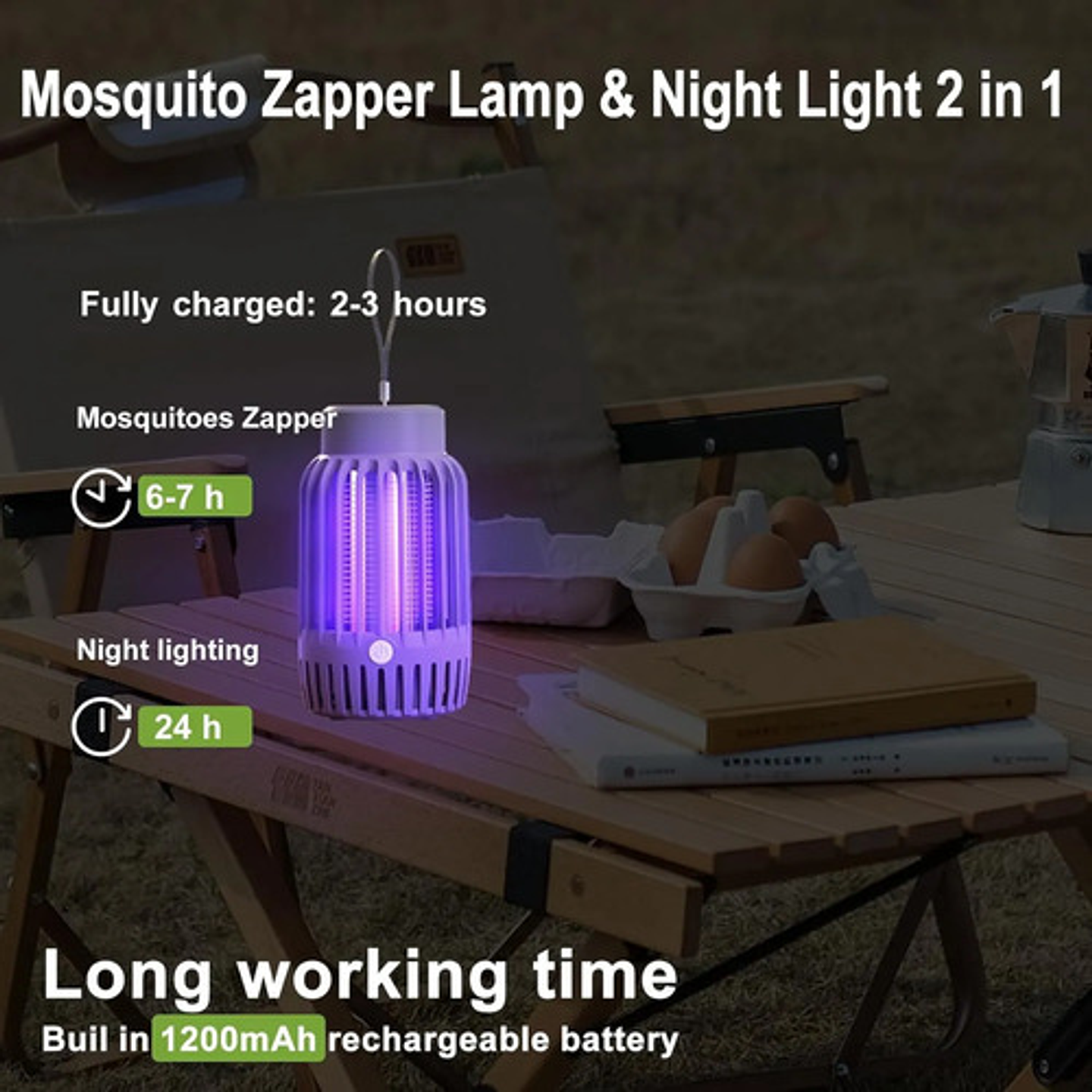 Lámpara Antimosquitos Eléctrica Thek Trampa Uv + Luz Nocturn 7
