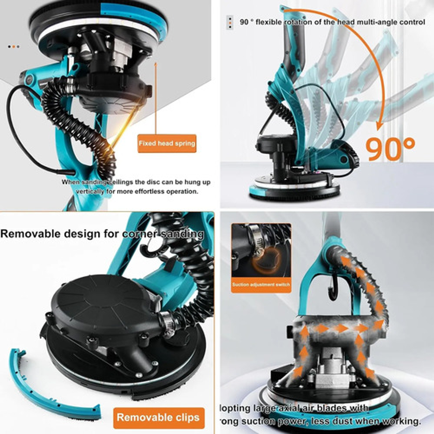 Lijadora De Pared 850w Telescópica Con Luz Led 7