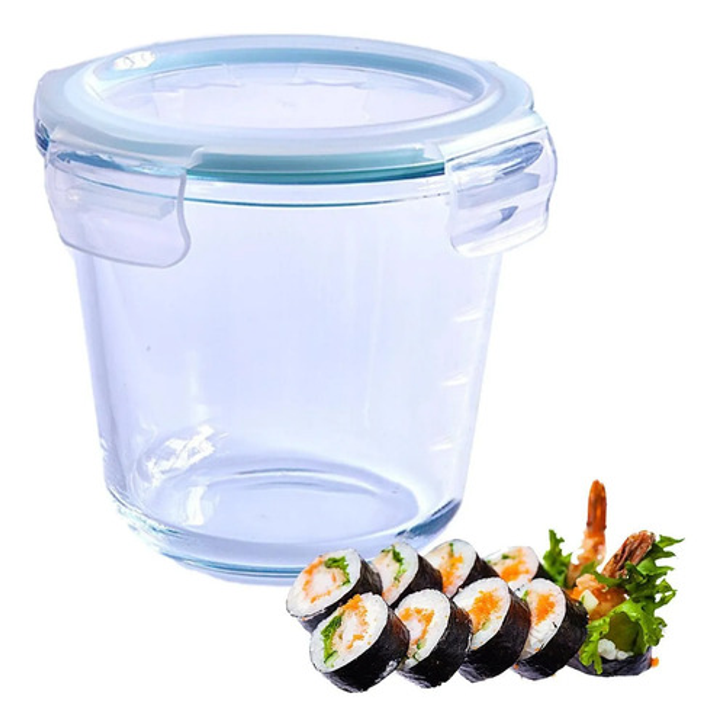 X2 Recipiente Hermético De Vidrio 650ml Thek Con Tapa Cierre Transparente 9