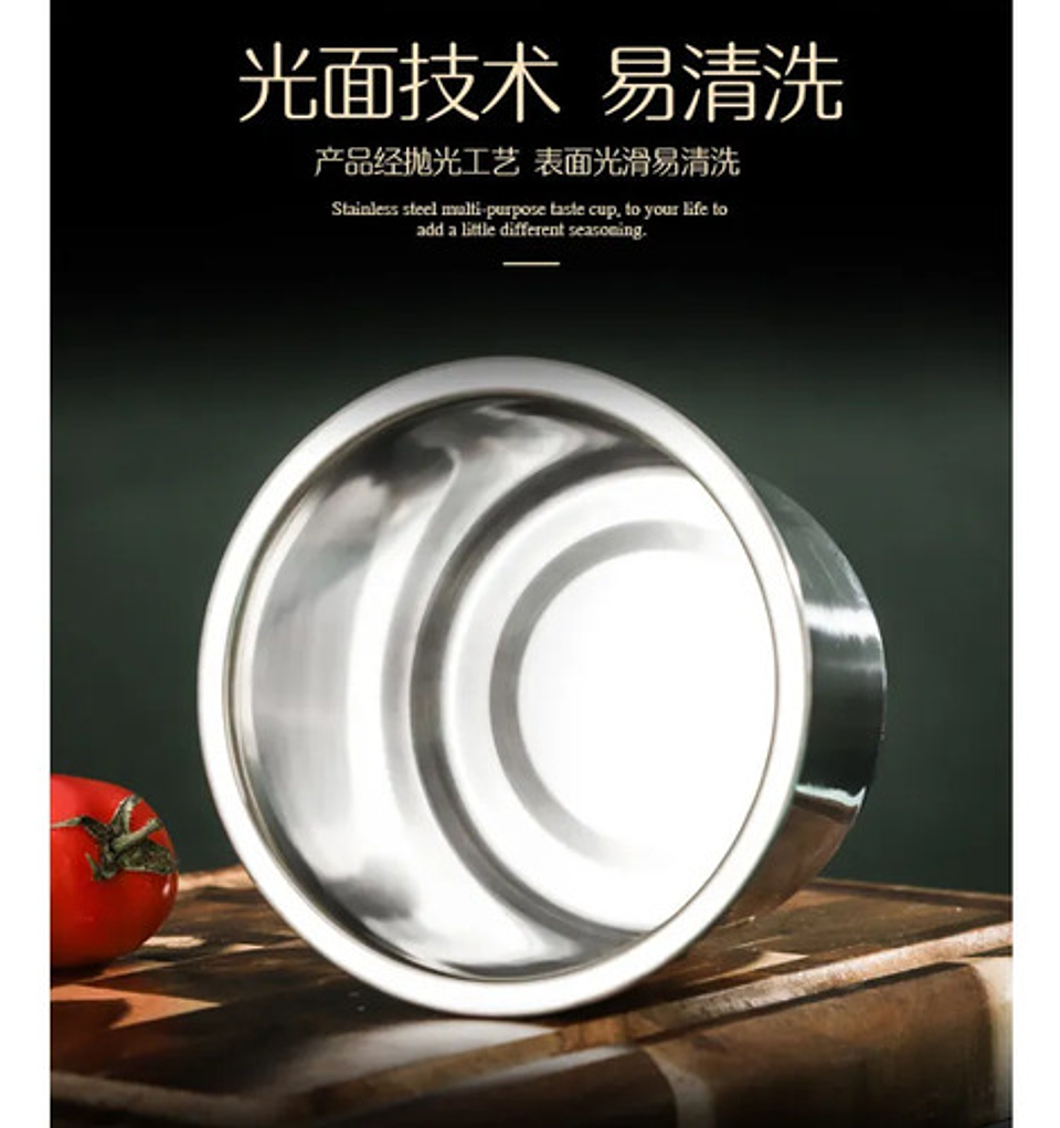 X3 Tarro Condimentos Acero Inoxidable Con Tapa 16cm Cocina 6