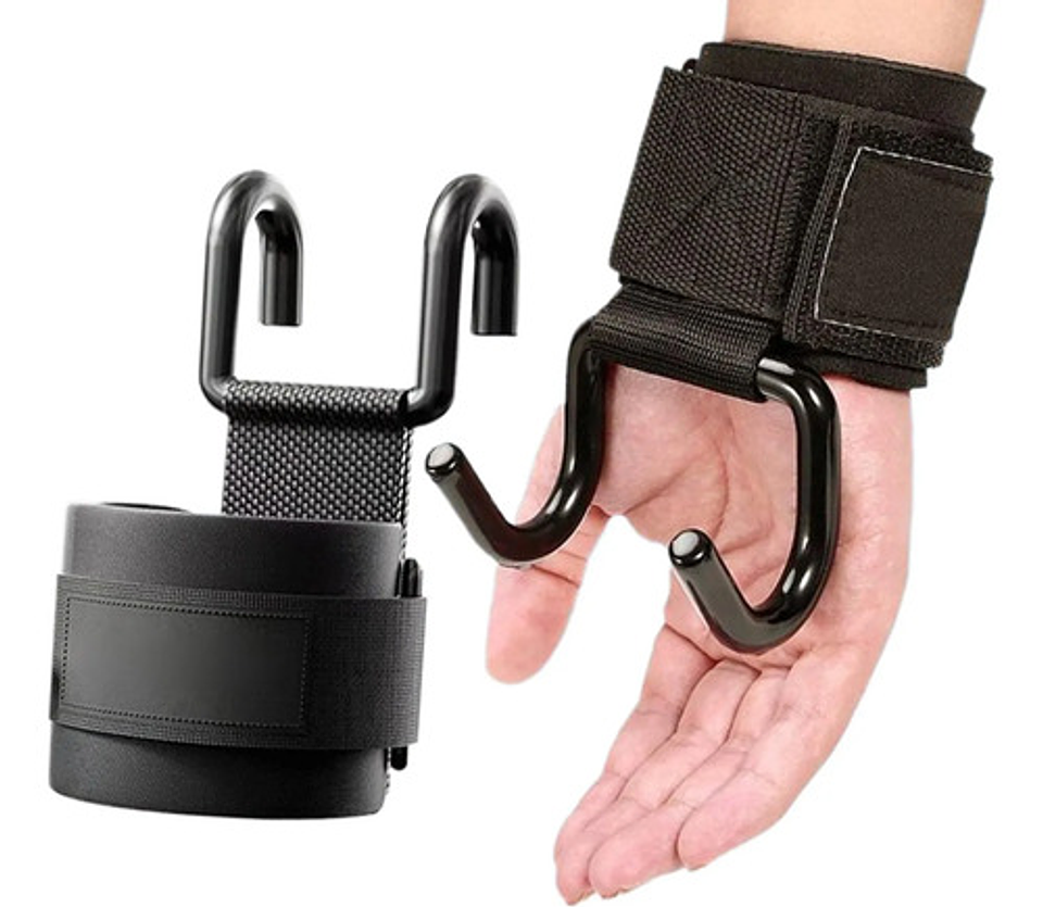 X2 Ganchos De Agarre Straps Gym Pesas Peso Muerto Ajustable 1