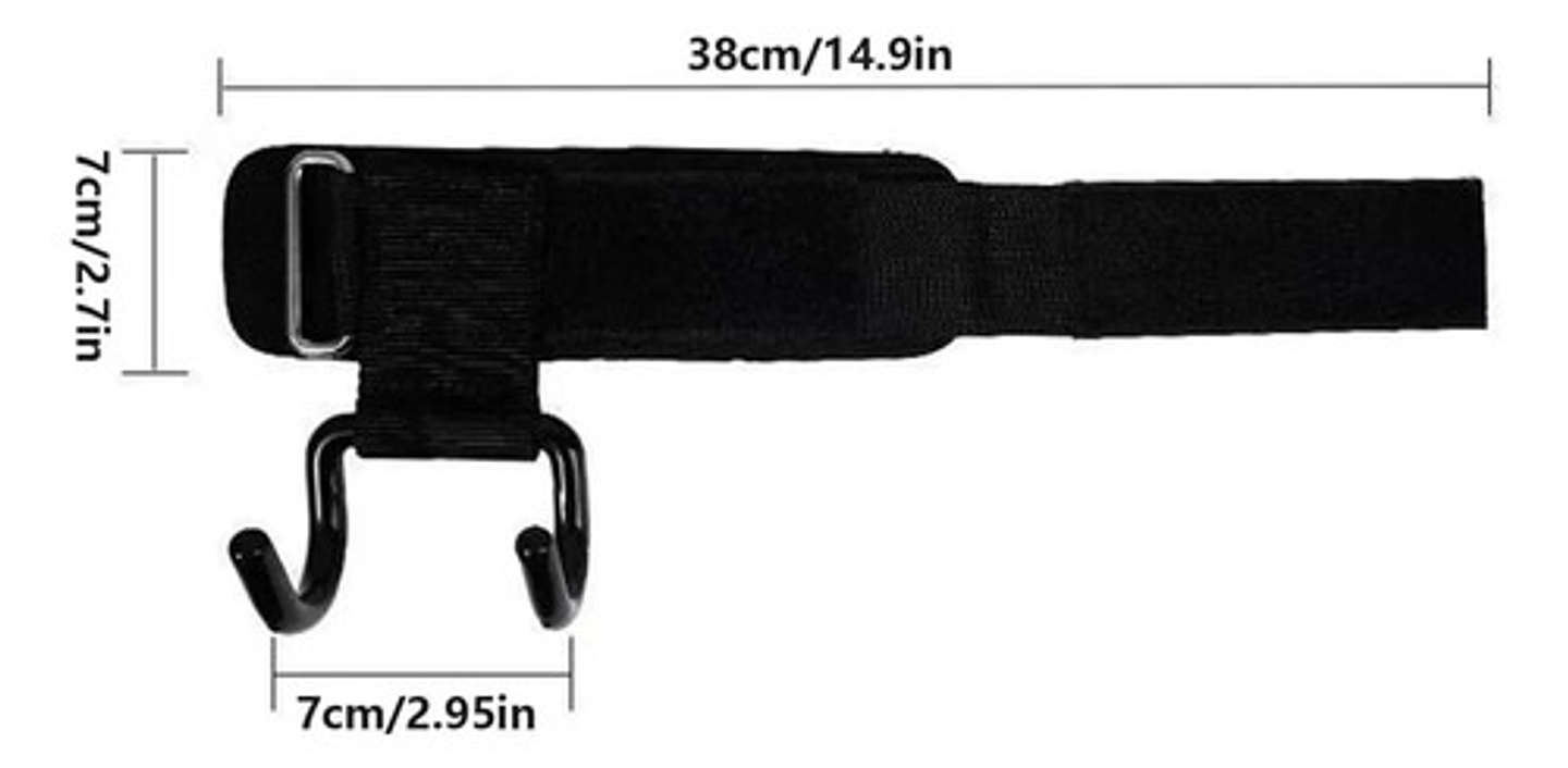 X2 Ganchos De Agarre Straps Gym Pesas Peso Muerto Ajustable 3