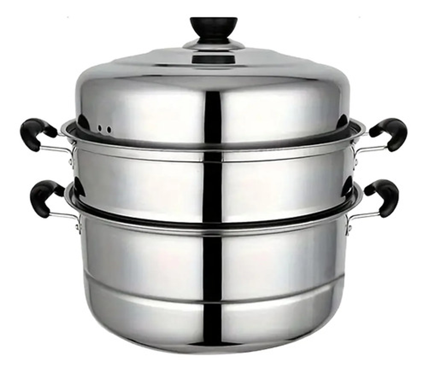 Vaporera Acero Inoxidable 3 Niveles 32cm Cocina Multiuso 4