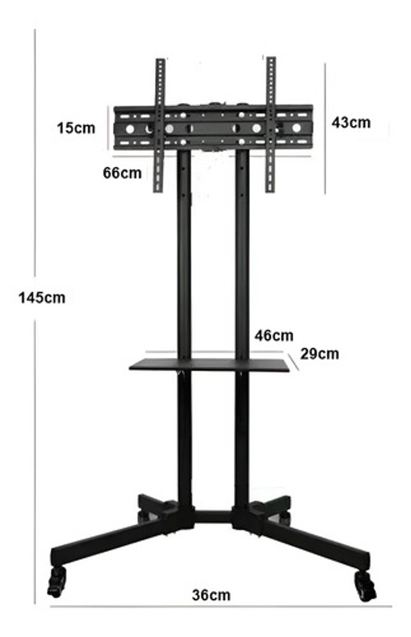 Soporte De Piso Para Tv Con Ruedas 32-65'' Base Profesional Negro 5