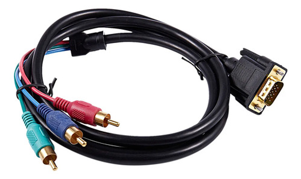 Cable De Vídeo Vga De 1,5 M Y 4,9 Pies Macho A 3 Rca Rgb 1