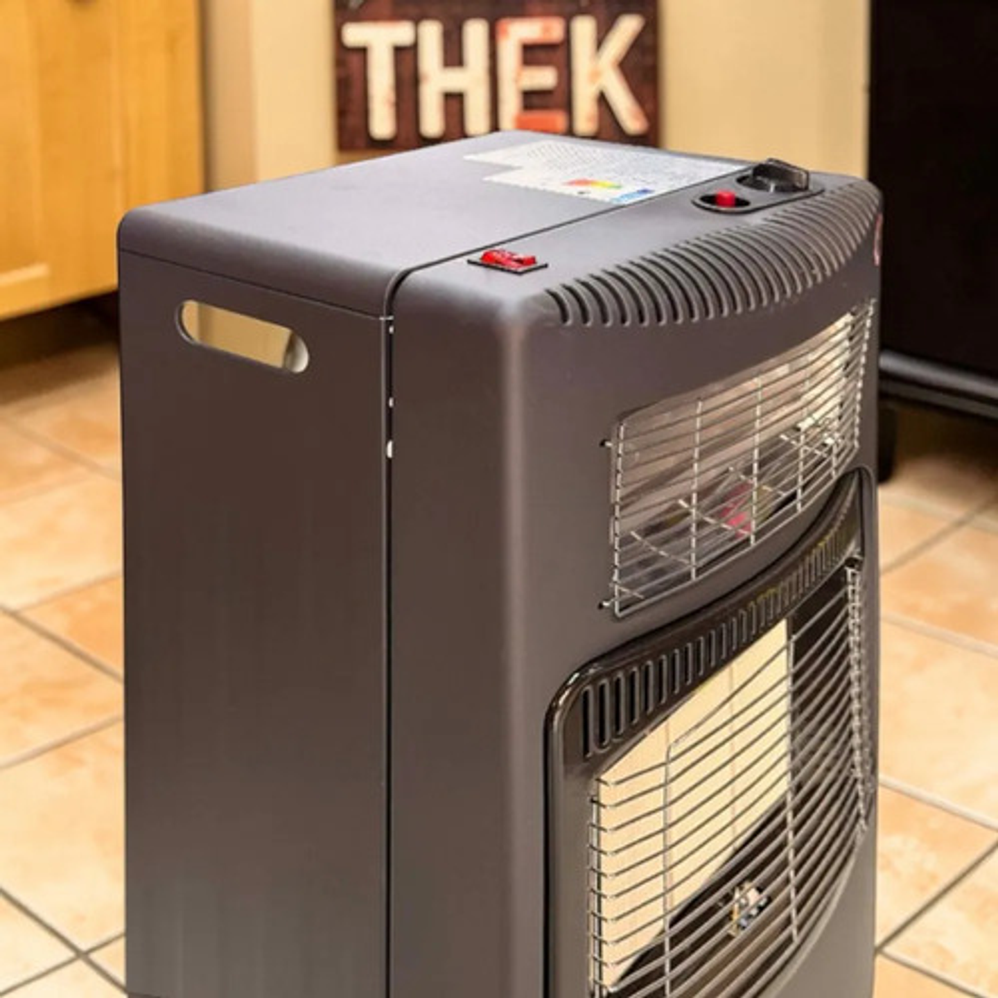 Estufa 2 En 1 Gas Glp Y Eléctrica 4200w Lq-he01f Negro 4