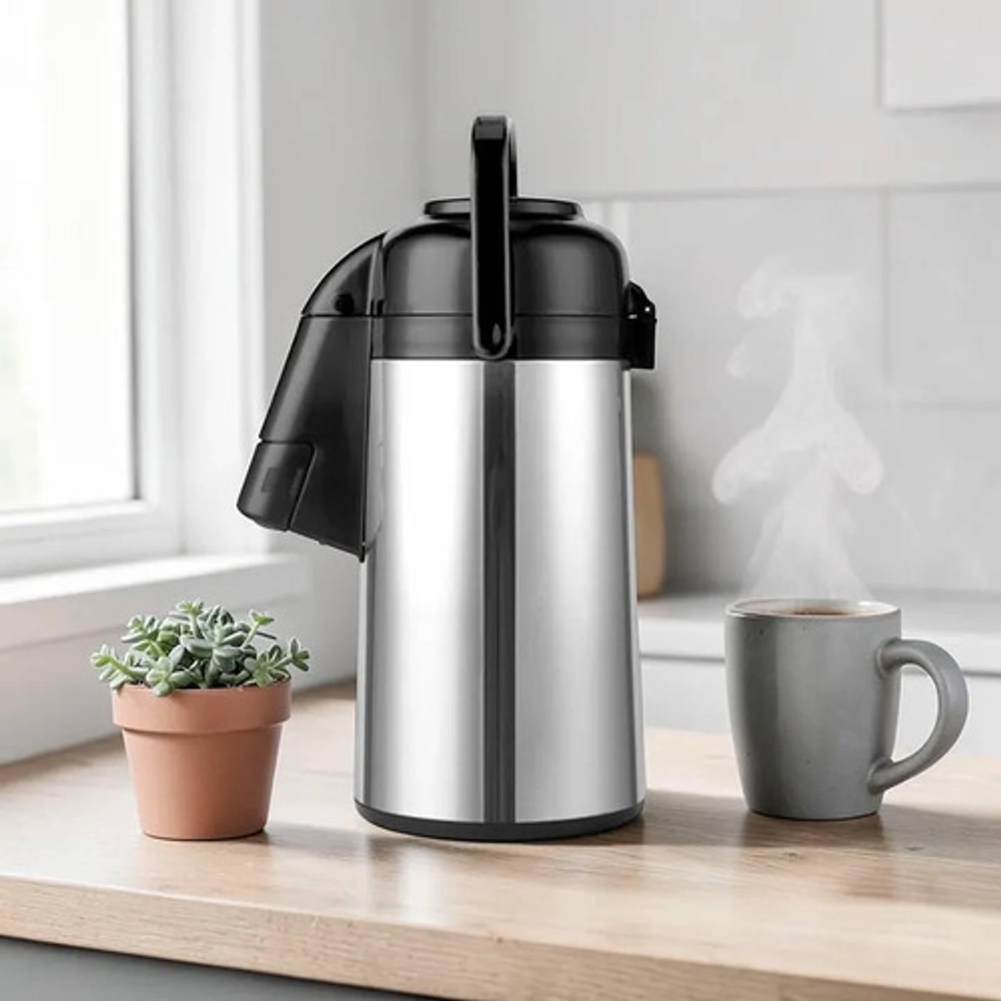 Termo Jarra Acero Inoxidable 3 Litros Con Bomba Manual 6