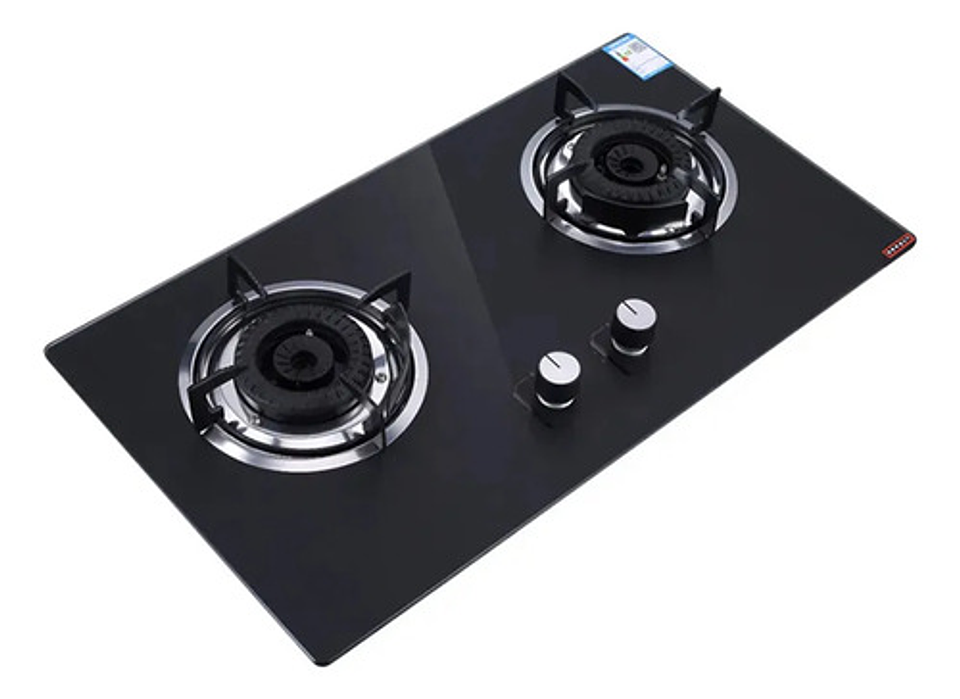 Encimera A Gas 2 Platos Thek Vidrio Templado Empotrable 2