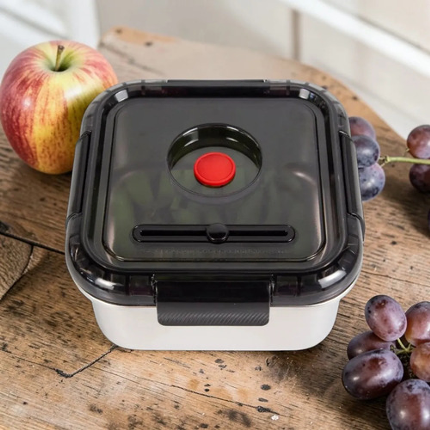 Contenedor Acero Inoxidable Hermético Con Válvula 19.5cm Plateado 3