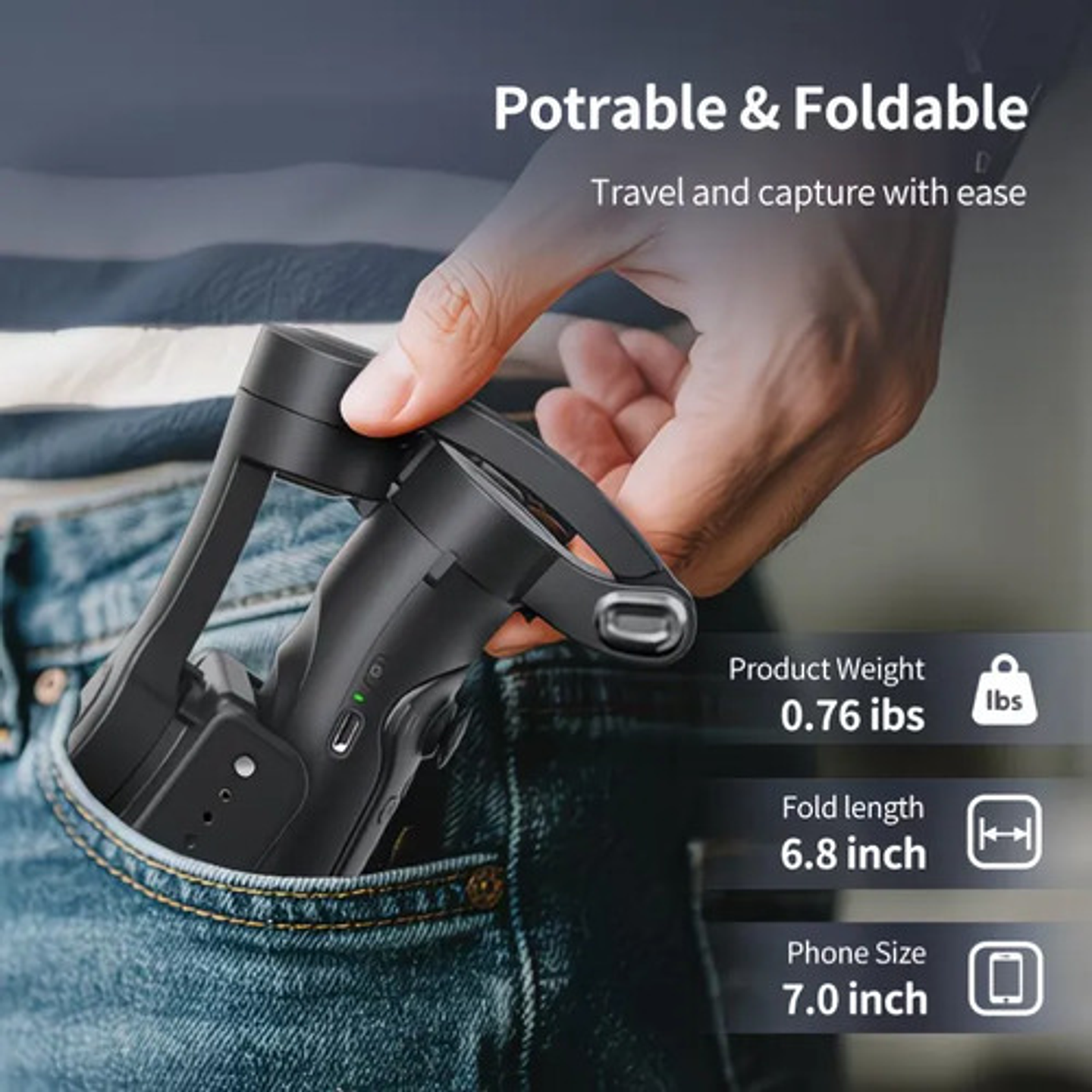 Estabilizador Gimbal 3 Ejes Para Smartphone Con Control Remo 5