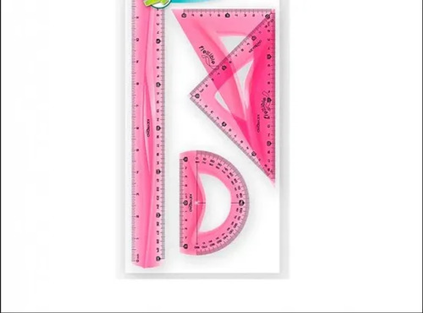 Set 4 Piezas Reglas Geométricas Colores Surtidos 20cm Surtidos 3