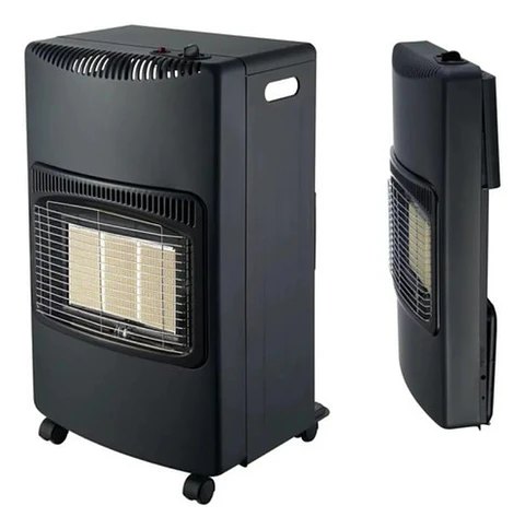 Estufa A Gas Glp 4200w Portátil Interior Con Ruedas Invierno Negro