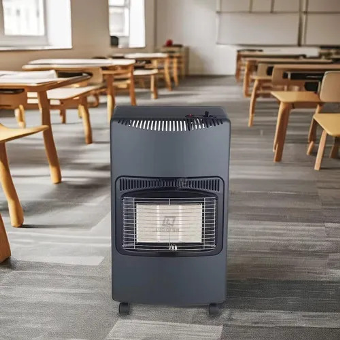 Estufa A Gas Glp 4200w Portátil Interior Con Ruedas Invierno Negro 4