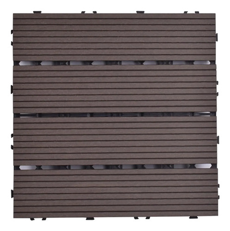 Caja 15  Pzas  Deck Wpc Modular 30x30cm Piso Jardin Exterior 1