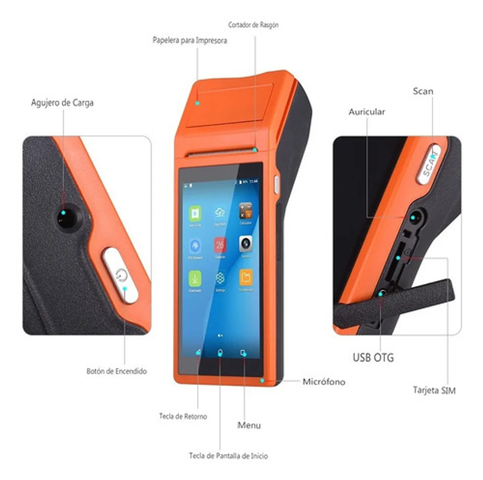 Pos Terminal De Pago Inalámbrica Bt 3g Todo En Uno Impresora 6