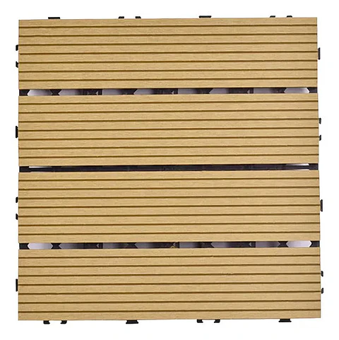 Caja 15  Pzas  Deck Wpc Modular 30x30cm Piso Jardin Exterior