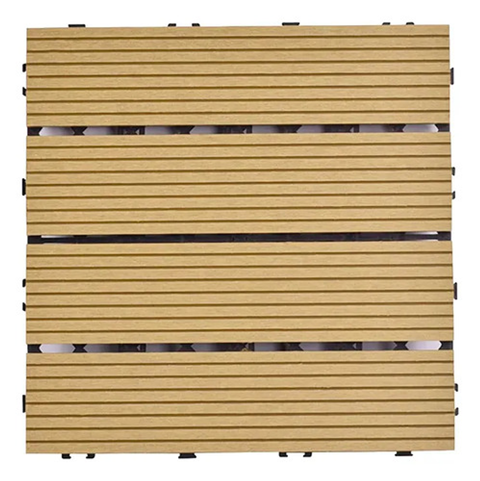 Caja 15  Pzas  Deck Wpc Modular 30x30cm Piso Jardin Exterior 1