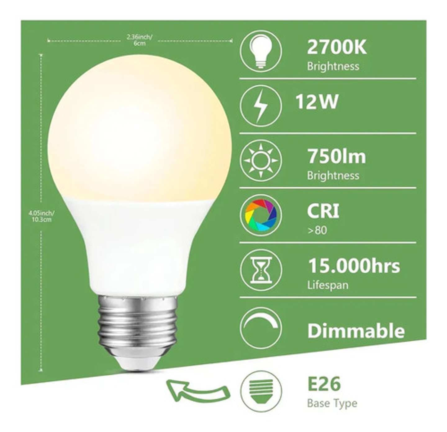 X3 Bombillas Led 12w E27 Luz Cálida 2700k Económicas 4