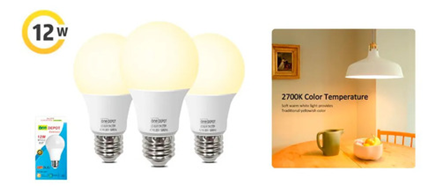 X3 Bombillas Led 12w E27 Luz Cálida 2700k Económicas 5