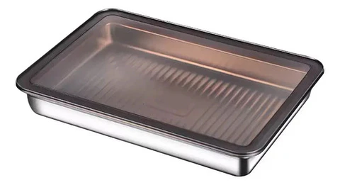 Bandeja Hermética 4.5l Acero Inoxidable Rectangular Cocina