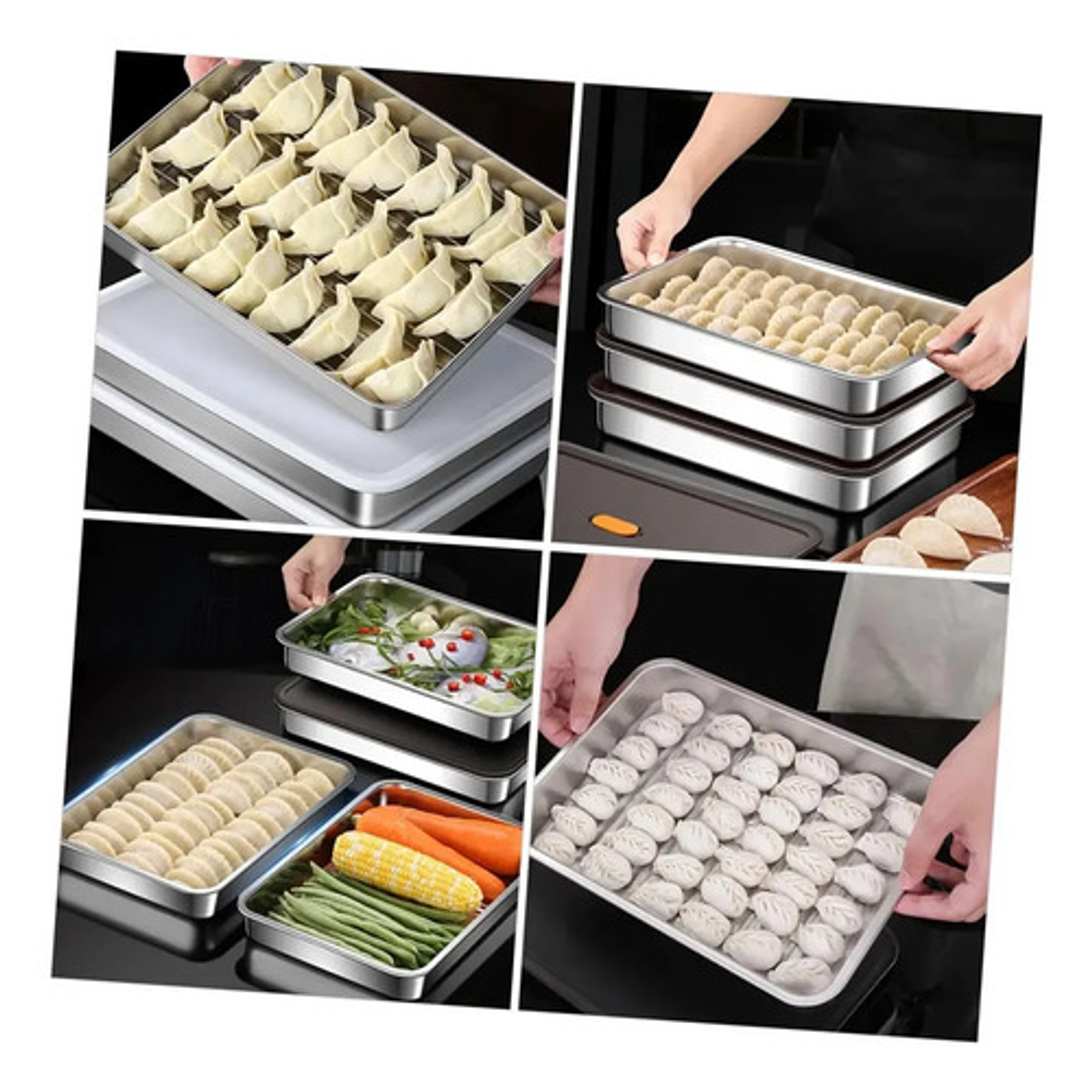 Bandeja Hermética 4.5l Acero Inoxidable Rectangular Cocina 7