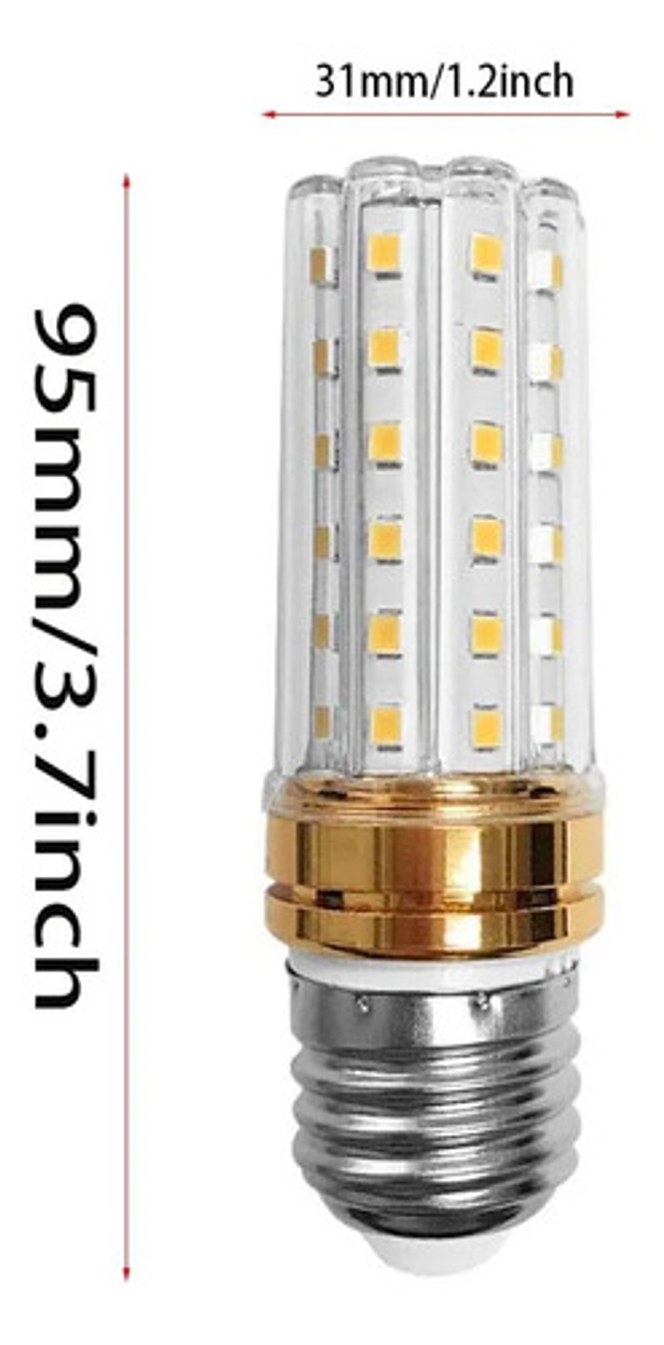 X3 Ampolleta Led Maíz 12w E27 Luz Cálida 3000k 360 2