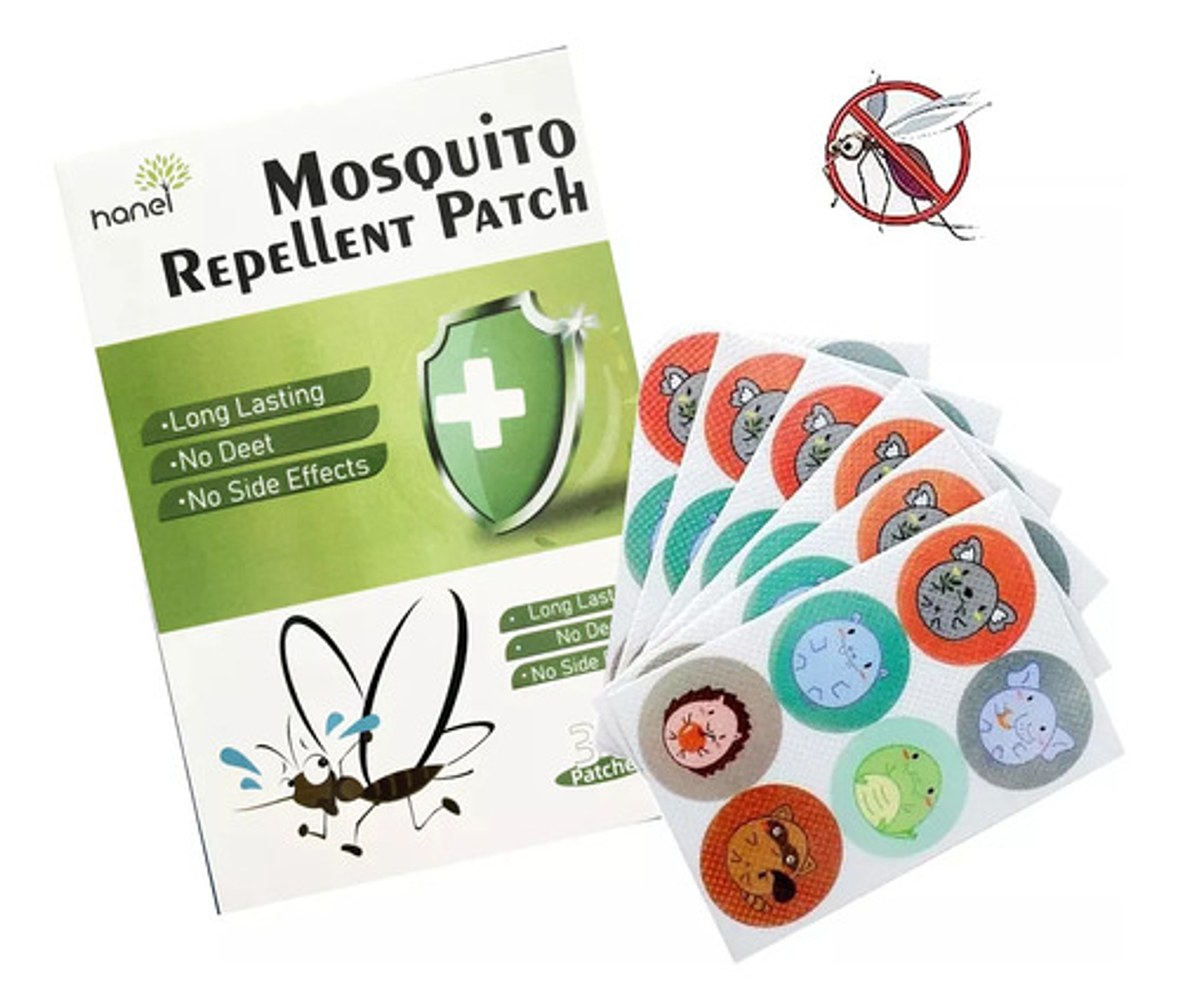 70 Parches Infantiles Repelente De Mosquitos Duración 8 Hrs 2