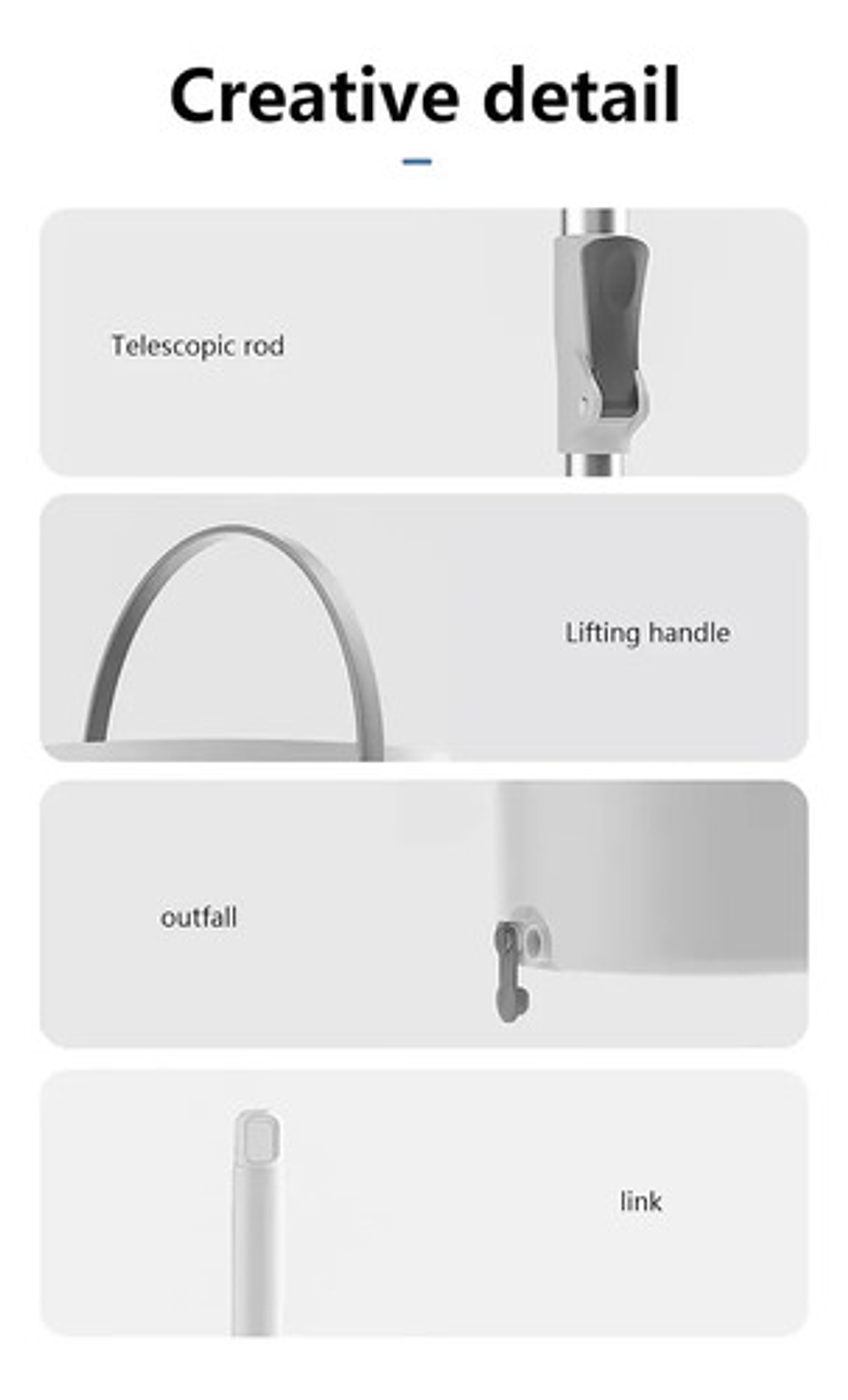 Mopa Trapeador Giratorio 360 Y Balde Escurridor Thek Acero Blanco 3