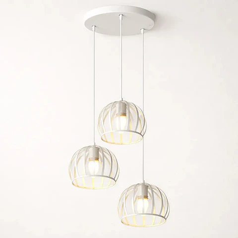 Lámpara Colgante 3 Luces Blanca Estilo Moderno E27