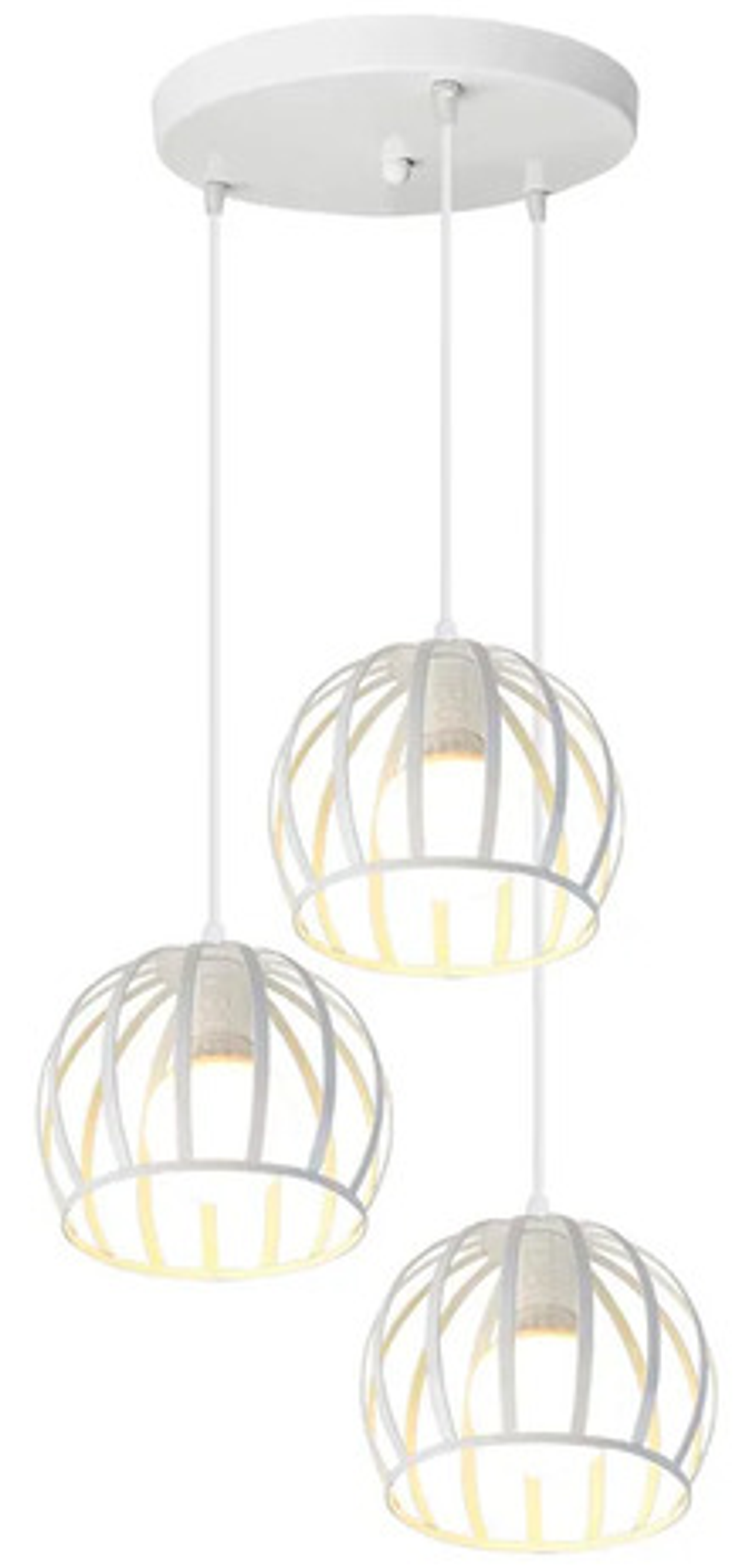 Lámpara Colgante 3 Luces Blanca Estilo Moderno E27 2