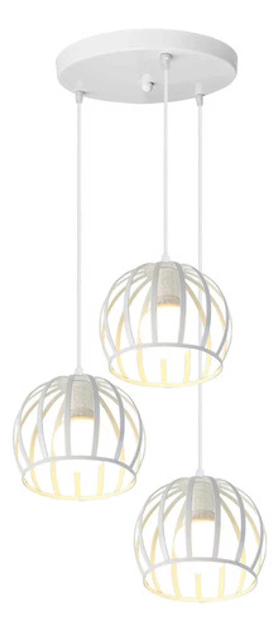 Lámpara Colgante 3 Luces Blanca Estilo Moderno E27 5