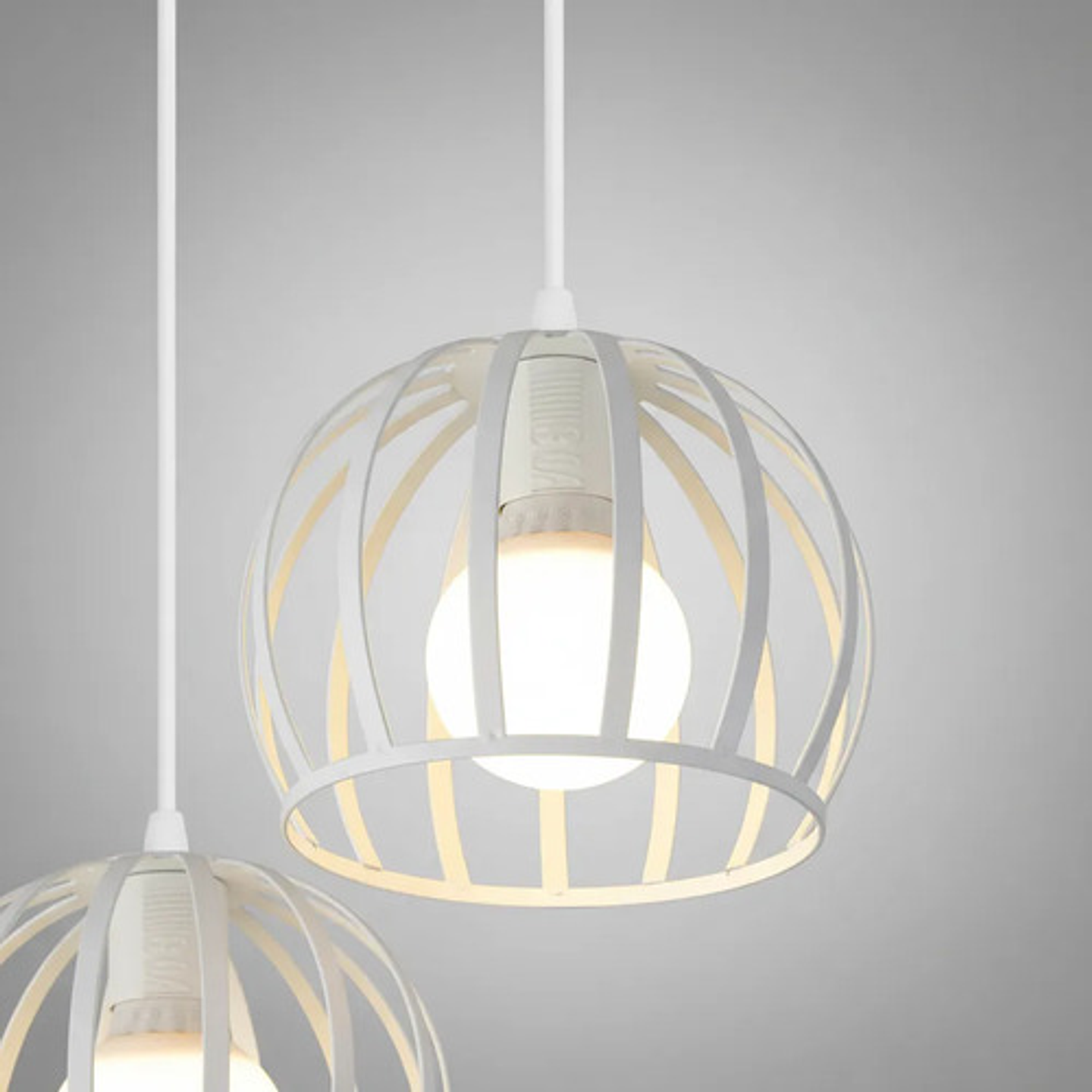 Lámpara Colgante 3 Luces Blanca Estilo Moderno E27 9