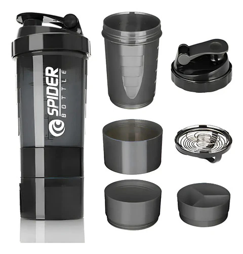 Shaker Proteina Botella Fitness Mezclador Batidos Blanco