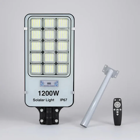Foco Solar Led 1200w Para Poste Exterior Con Control