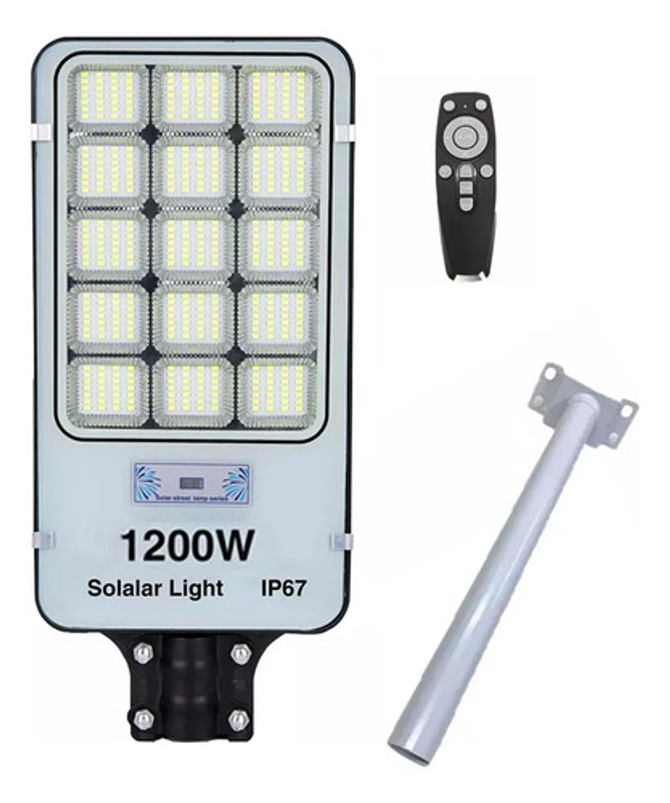 Foco Solar Led 1200w Para Poste Exterior Con Control 2