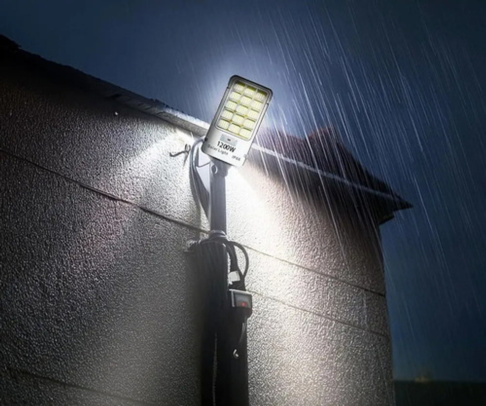 Foco Solar Led 1200w Para Poste Exterior Con Control 3