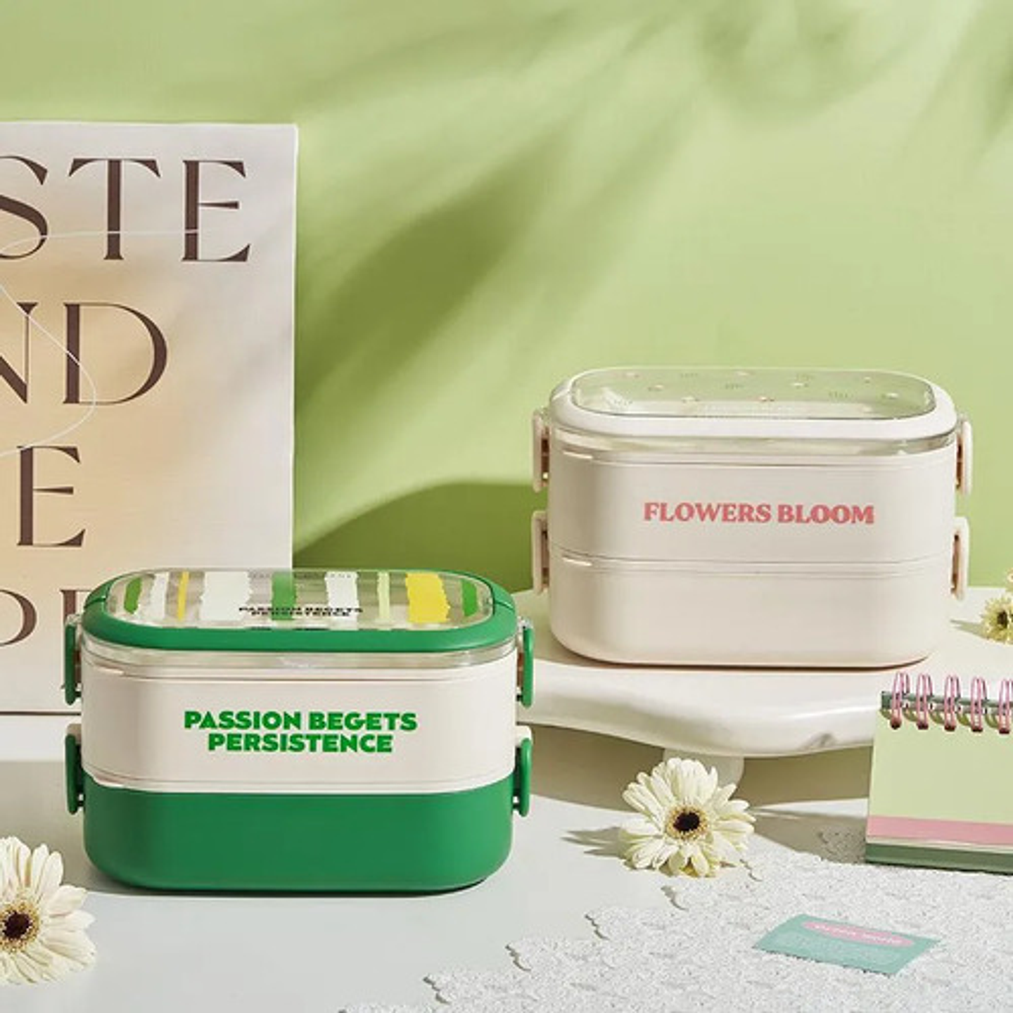 Lonchera Hermética 2 Niveles Con Cubiertos Portátil 4